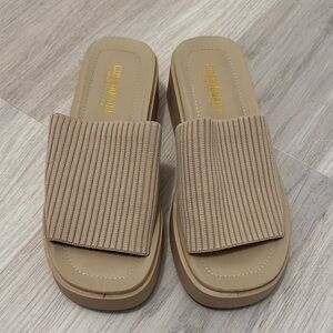 Tan Slip-On Sandals